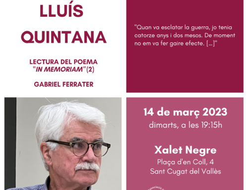 Les dones i els dies: lectura del poema “In memoriam” per Lluís Quintana (segona sessió)